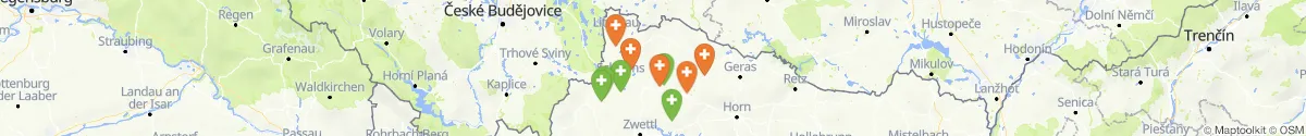 Kartenansicht für Apotheken-Notdienste in der Nähe von Waidhofen an der Thaya (Waidhofen an der Thaya, Niederösterreich)